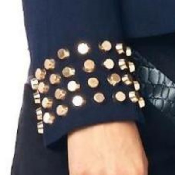 Tov Holy Navy Gold Studded Blazer Jacket - Picture 7 of 7